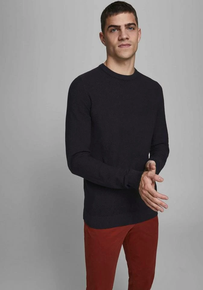 Top 10 🧨 Jack & Jones Rundhalspullover »Pullover AARON« Schwarz, Navy, Weiß, Schwarz-meliert 🧨 3 Top 10 🧨 Jack & Jones Rundhalspullover »Pullover AARON« Schwarz, Navy, Weiß, Schwarz-meliert 🧨 – Bild 3