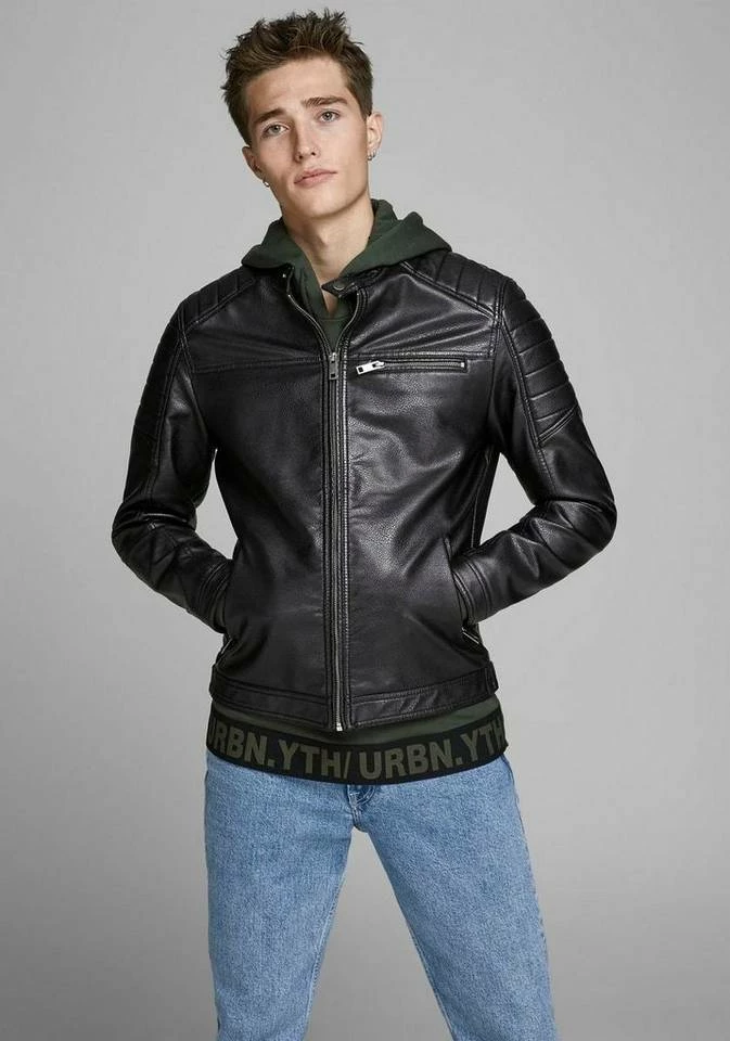 Blitzangebot 😉 Jack & Jones Bikerjacke »ROCKY JACKET« Offwhite, Black, Schwarz, Braun 🎁 9 Blitzangebot 😉 Jack & Jones Bikerjacke »ROCKY JACKET« Offwhite, Black, Schwarz, Braun 🎁 – Bild 9