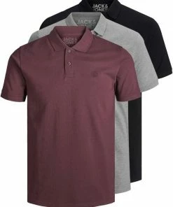 Bestpreis ✔️ Jack & Jones Poloshirt »Basic« (3-tlg., 3er Pack) slimfit / figurbetont geschnitten Mix13 (RO#ft5_slash#GR#ft5_slash#BL), Mix3 (BL#ft5_slash#WH#ft5_slash#NA), Schwarz, Mix5 (WH#ft5_slash#GR#ft5_slash#NA) ✔️ -Offizieller Jones-Shop b9a8fa04 8460 5184 8496 ea0a42ab27d8