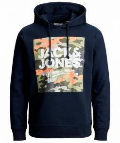 Aktion ⌛ Jack & Jones Kapuzensweatshirt »Große Größen Hoodie navy Camou-Print Jack&Jones JJPETE SHAPE« ✔️