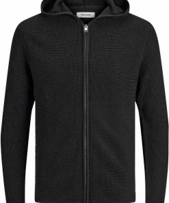 Beste Bewertungen von 👏 Jack & Jones Kapuzenstrickjacke »GUSTAV KNIT HOOD CARDIGAN« Hellgrau-meliert, Schwarz 🔔