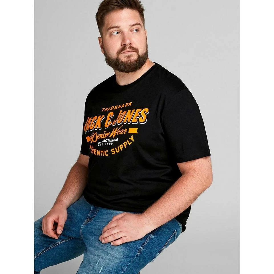 Neu 🔥 Jack & Jones Rundhalsshirt »Jack & Jones Logo T-Shirt große Größen schwarz« ⭐ 3 Neu 🔥 Jack & Jones Rundhalsshirt »Jack & Jones Logo T-Shirt große Größen schwarz« ⭐ – Bild 3