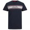 Angebote 🔔 Jack & Jones Rundhalsshirt »Große Größen Herren T-Shirt navy Streifenprint JJLEO Jack&Jones« 😍
