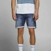 Aktion ✔️ Jack & Jones Bermudas »Rick« Blue Denim, Light Blue Denim, Black Denim, Light-blue-destroyed-Effekte ✨