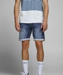 Aktion ✔️ Jack & Jones Bermudas »Rick« Blue Denim, Light Blue Denim, Black Denim, Light-blue-destroyed-Effekte ✨