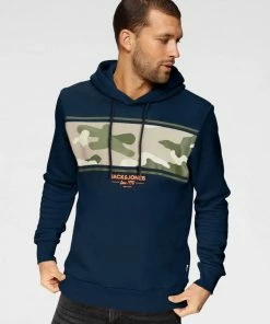 Brandneu ✔️ Jack & Jones Kapuzensweatshirt »SOLDIER SWEAT HOOD« Schwarz, Navy, Olivgrün ❤️