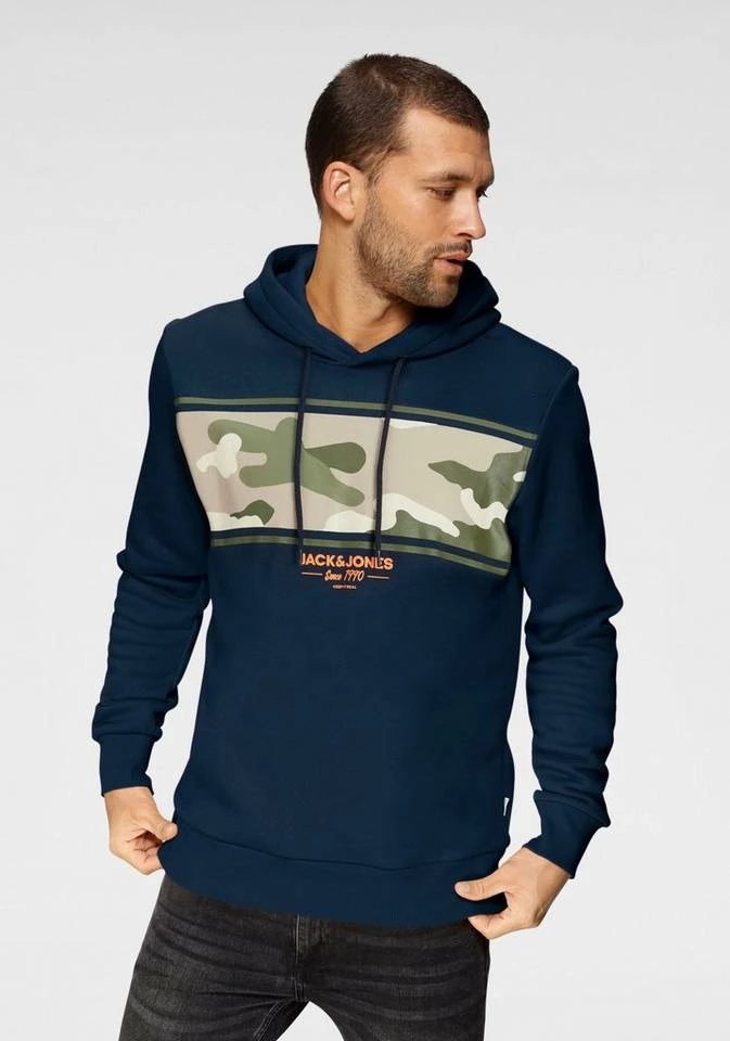 Brandneu ✔️ Jack & Jones Kapuzensweatshirt »SOLDIER SWEAT HOOD« Schwarz, Navy, Olivgrün ❤️ 1 Brandneu ✔️ Jack & Jones Kapuzensweatshirt »SOLDIER SWEAT HOOD« Schwarz, Navy, Olivgrün ❤️
