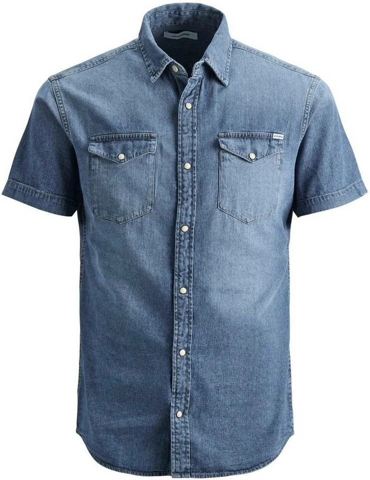 Neu 🌟 Jack & Jones Kurzarmhemd »SHERIDAN 👚 SHIRT« Mittelblau, Schwarz 🤩 4 Neu 🌟 Jack & Jones Kurzarmhemd »SHERIDAN 👚 SHIRT« Mittelblau, Schwarz 🤩 – Bild 4