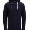 Neu ✔️ Jack & Jones Rundhalspullover »JACK & JONES Herren Strick-Hoodie Winter-Pullover Reris Knit Hood Pulli Navy« ✔️