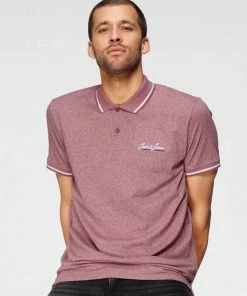 Schlussverkauf 😀 Jack & Jones Poloshirt »TONS POLO« Navy-meliert, Bordeaux-meliert, Weiß, Pfirsich-meliert 👏