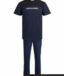 Budget 🔔 Jack & Jones Pyjama »SMITH kurzes 👕 Shirt + lange Hose« (2 tlg) aus reiner Baumwolle Asphalt, Navy Blazer ✔️ -Offizieller Jones-Shop de5c7e8a 7bbd 48e6 836a 8109e5360f42