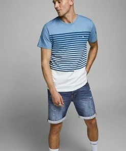 Aktion ✔️ Jack & Jones Bermudas »Rick« Blue Denim, Light Blue Denim, Black Denim, Light-blue-destroyed-Effekte ✨ -Offizieller Jones-Shop de87b0a7 35af 512c a635 fd99eb48462b