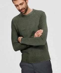 Großhandel 😉 Jack & Jones Rundhalspullover »MAX KNIT CREW NECK« Schwarz, Olivgrün 🎉