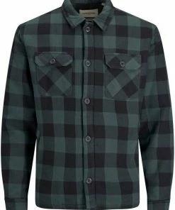 Auslauf 😀 Jack & Jones Karohemd »LOGAN 👚 SHIRT LS WORKER« wattierte Qualität Navy, Olivgrün-kariert 🛒 -Offizieller Jones-Shop e85e5bfd aa3f 536c ab91 78804ef92db8