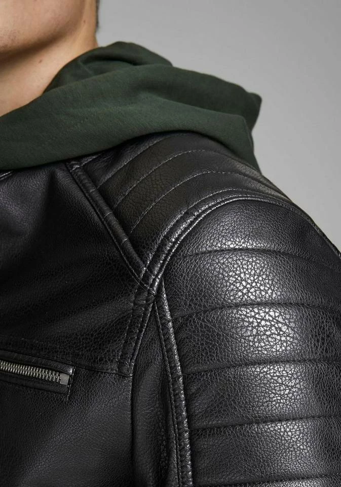 Blitzangebot 😉 Jack & Jones Bikerjacke »ROCKY JACKET« Offwhite, Black, Schwarz, Braun 🎁 4 Blitzangebot 😉 Jack & Jones Bikerjacke »ROCKY JACKET« Offwhite, Black, Schwarz, Braun 🎁 – Bild 4