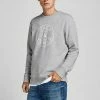 Bester Verkauf 🔔 Jack & Jones Sweatshirt »MISARI SWEAT CREW NECK« Hellgrau-meliert, Navy 🌟