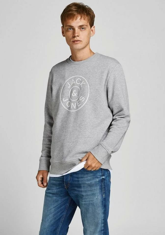 Bester Verkauf 🔔 Jack & Jones Sweatshirt »MISARI SWEAT CREW NECK« Hellgrau-meliert, Navy 🌟 1 Bester Verkauf 🔔 Jack & Jones Sweatshirt »MISARI SWEAT CREW NECK« Hellgrau-meliert, Navy 🌟