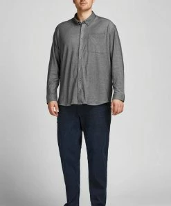 Auslauf ⭐ Jack & Jones Langarmhemd »PIQUE MELANGE 👕 SHIRT« bis Größe 6XL Navy, Hellgrau-meliert 🌟 -Offizieller Jones-Shop f343c73a 2939 5988 bf7e c9c398bb8a7e