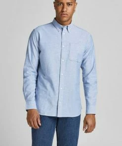 Rabatt 🌟 Jack & Jones Langarmhemd »BROOK OXFORD 👕 SHIRT« Weiß, Olivgrün, Hellblau, Navy 👏