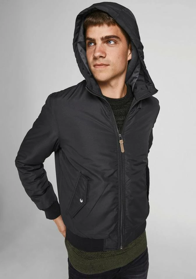 Billig 🥰 Jack & Jones Bomberjacke »FLYNN HODDED BOMBER« Schwarz, Olivgrün 👏 3 Billig 🥰 Jack & Jones Bomberjacke »FLYNN HODDED BOMBER« Schwarz, Olivgrün 👏 – Bild 3