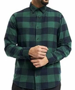 Coupon 😀 Jack & Jones Langarmhemd »JACK & JONES Herren Flanell-Hemd Karo-Hemd Jan 👚 Shirt Longsleeve Freizeit-Hemd Grün/Blau« ❤️