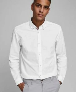 Am billigsten 🧨 Jack & Jones Langarmhemd Weiß, Navy 😉